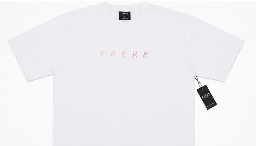 FRERE Gradient Logo Oversized T-Shirt (white
