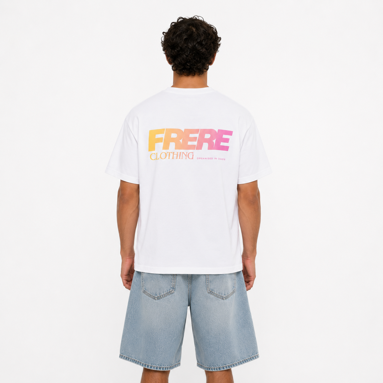 FRERE Gradient Logo Oversized T-Shirt (white