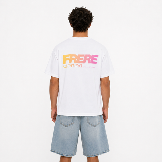 FRERE Gradient Logo Oversized T-Shirt (white