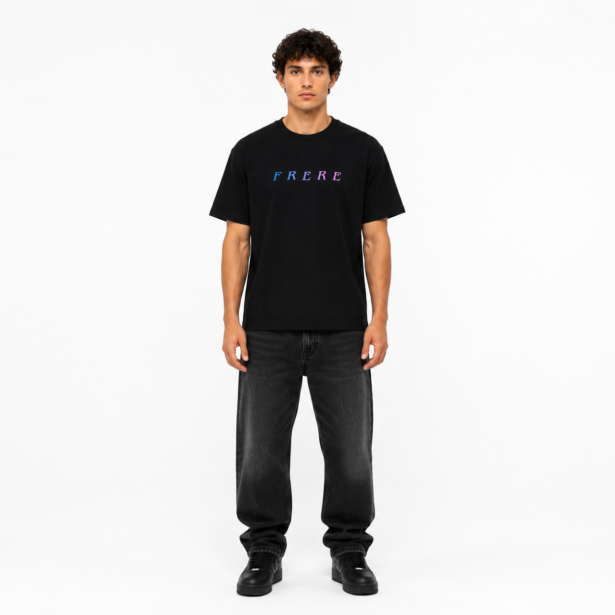 FRERE Gradient Logo Oversized T-Shirt (black)